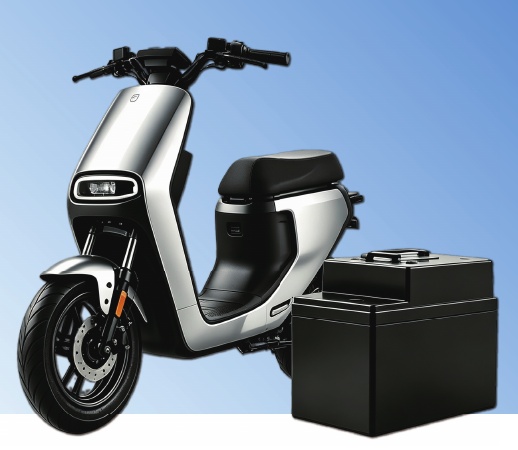 High-performance electric motorcycle and battery pack reference illustration